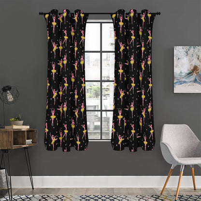 Dancing Ballet Pattern Print Curtain
