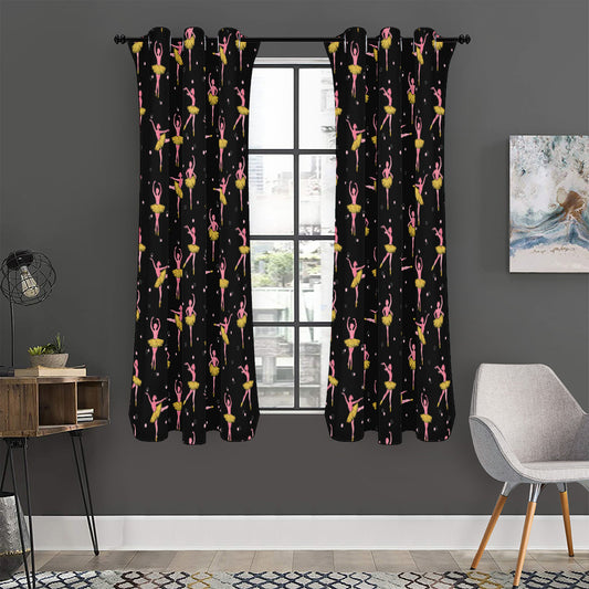 Dancing Ballet Pattern Print Curtain