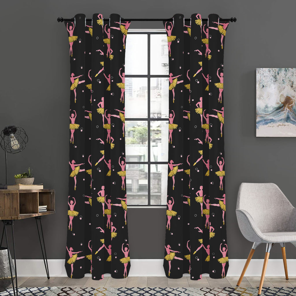 Dancing Ballet Pattern Print Curtain