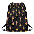 Dancing Ballet Pattern Print Drawstring Backpack