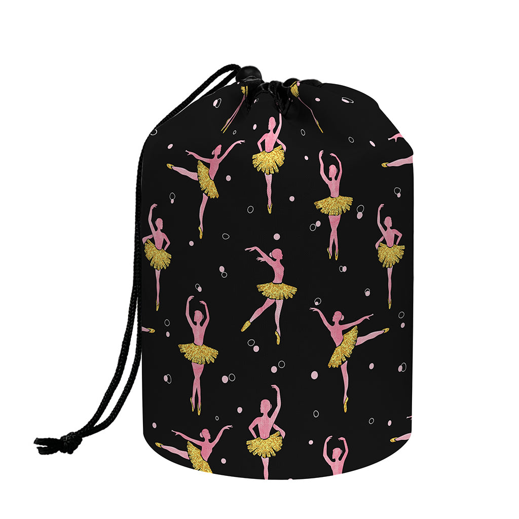 Dancing Ballet Pattern Print Drawstring Makeup Bag