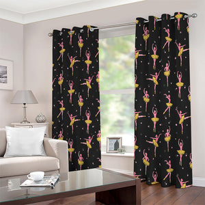 Dancing Ballet Pattern Print Extra Wide Grommet Curtains