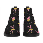 Dancing Ballet Pattern Print Flat Ankle Boots