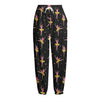 Dancing Ballet Pattern Print Fleece Lined Knit Pants