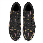 Dancing Ballet Pattern Print High Top Leather Sneakers