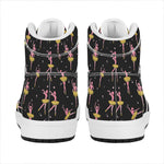 Dancing Ballet Pattern Print High Top Leather Sneakers