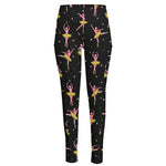 Dancing Ballet Pattern Print High-Waisted Pocket Leggings