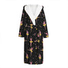 Dancing Ballet Pattern Print Hooded Bathrobe