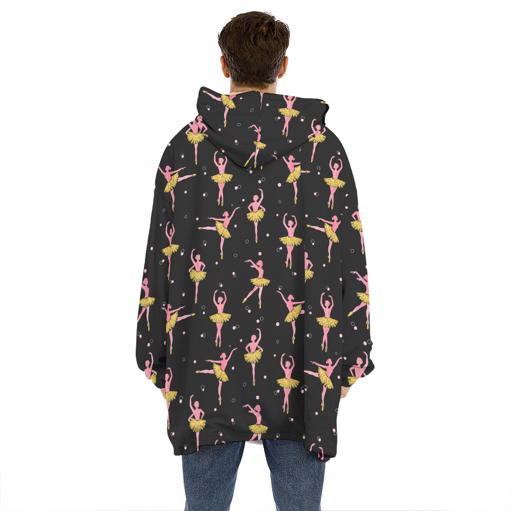 Dancing Ballet Pattern Print Hoodie Blanket