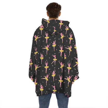 Dancing Ballet Pattern Print Hoodie Blanket