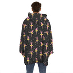 Dancing Ballet Pattern Print Hoodie Blanket