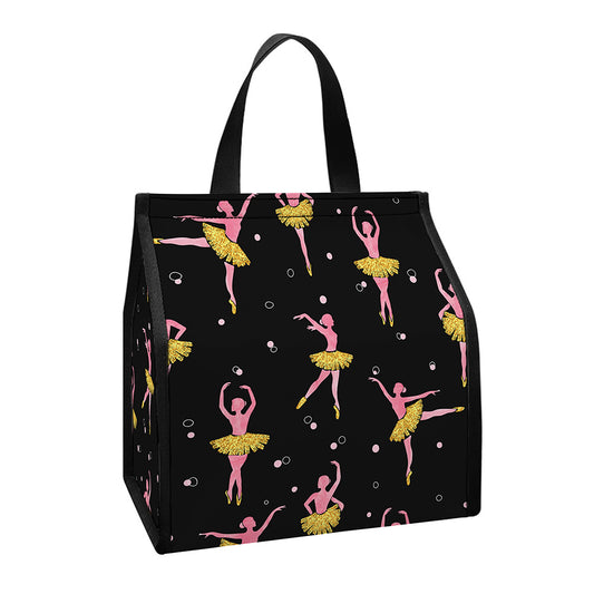 Dancing Ballet Pattern Print Insulated Lunch Tote