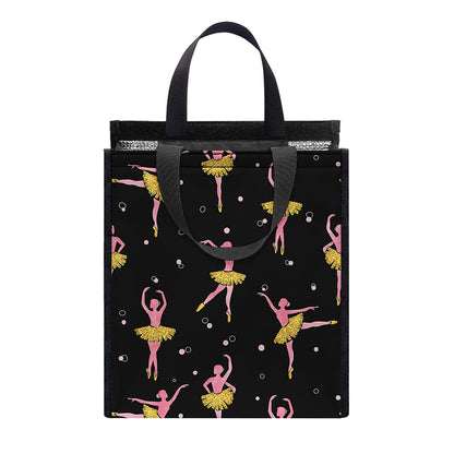 Dancing Ballet Pattern Print Insulated Lunch Tote