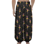 Dancing Ballet Pattern Print Lantern Pants