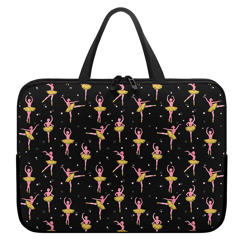 Dancing Ballet Pattern Print Laptop Sleeve With Handle