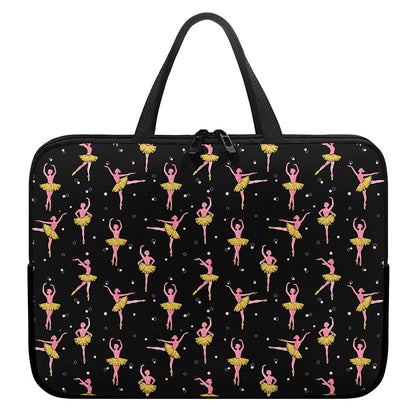 Dancing Ballet Pattern Print Laptop Sleeve With Handle
