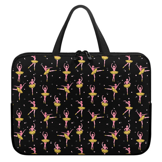 Dancing Ballet Pattern Print Laptop Sleeve With Handle