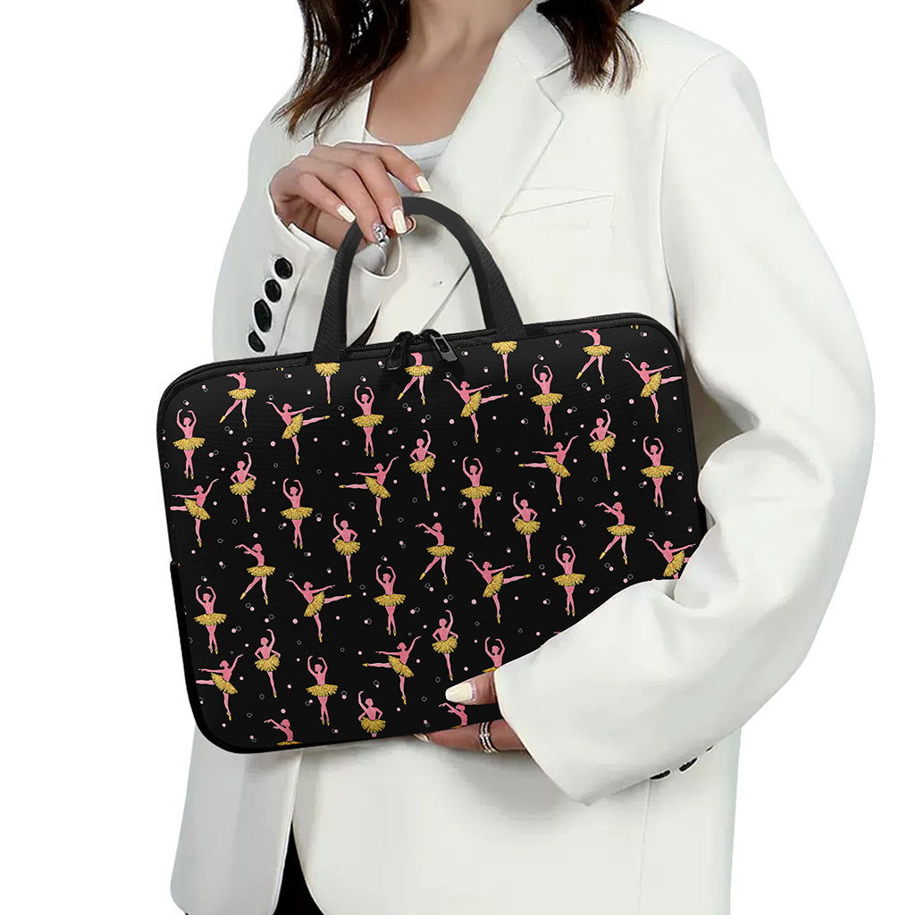 Dancing Ballet Pattern Print Laptop Sleeve With Handle