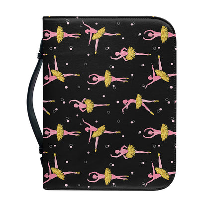 Dancing Ballet Pattern Print Leather Bible Cover