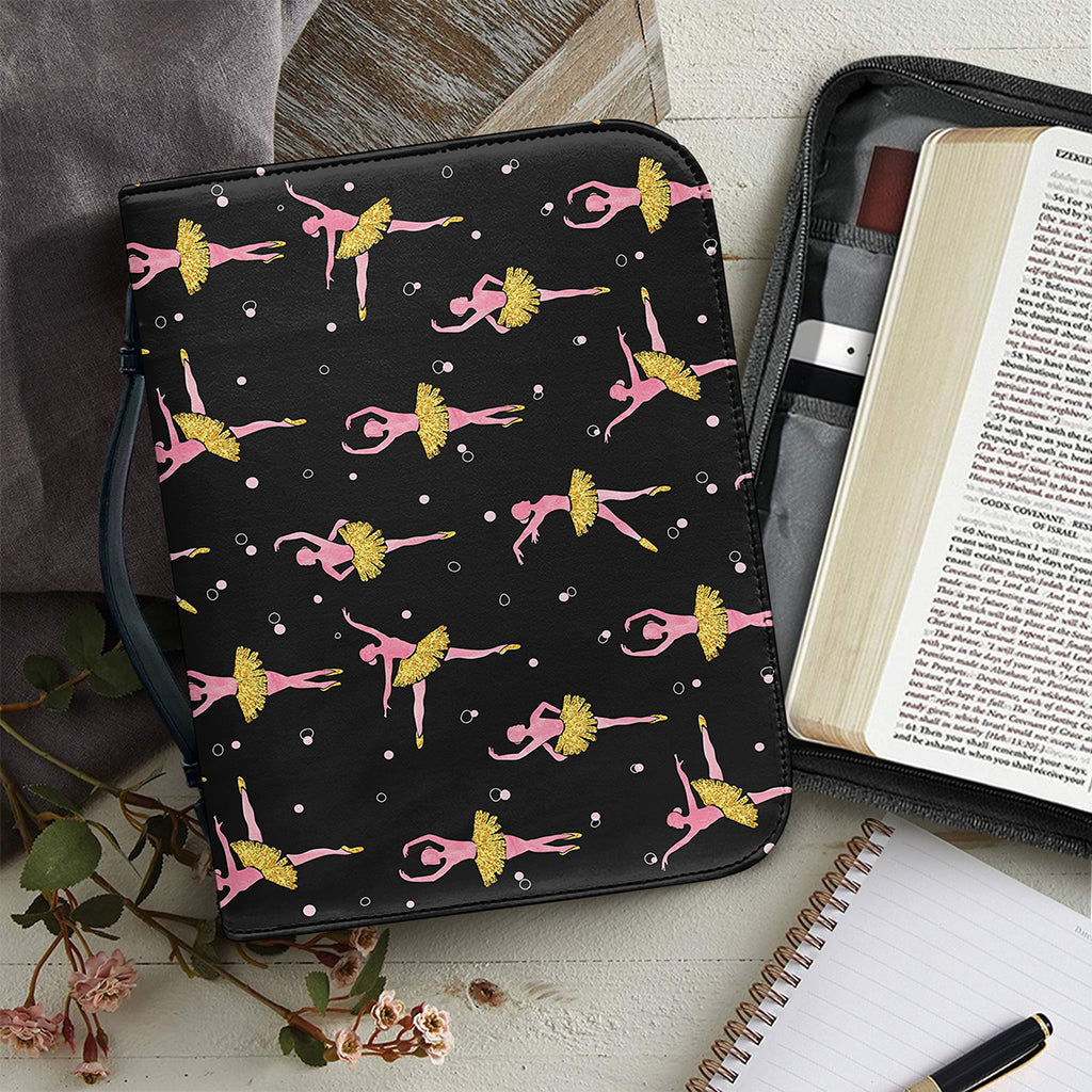 Dancing Ballet Pattern Print Leather Bible Cover