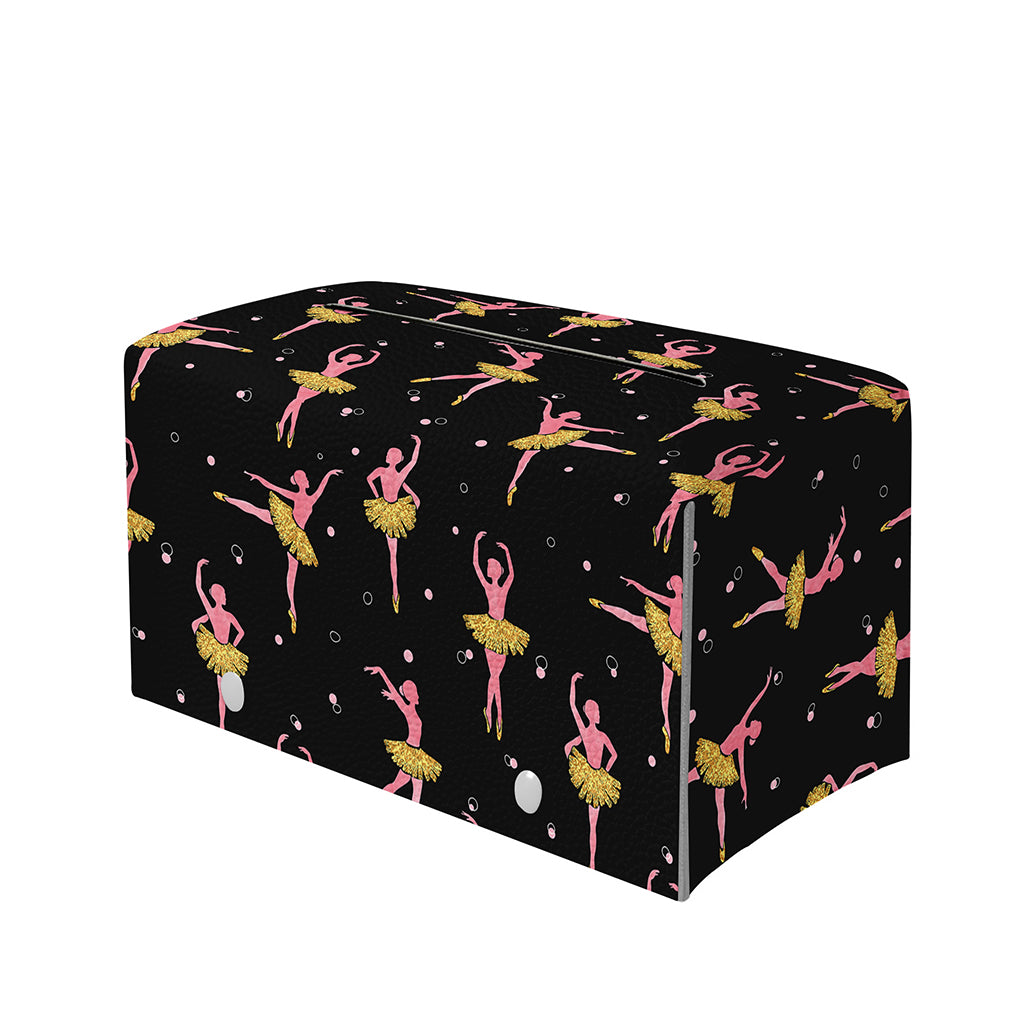Dancing Ballet Pattern Print Leather Tissue Box Cover
