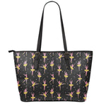 Dancing Ballet Pattern Print Leather Tote Bag