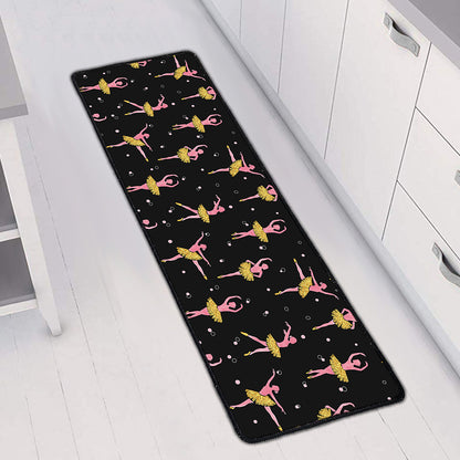 Dancing Ballet Pattern Print Long Kitchen Mat