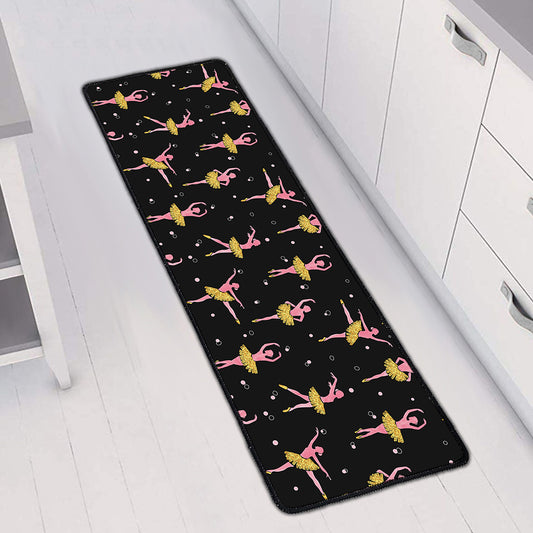 Dancing Ballet Pattern Print Long Kitchen Mat