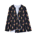 Dancing Ballet Pattern Print Long Sleeve Short Coat