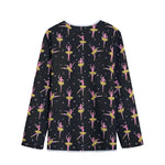 Dancing Ballet Pattern Print Long Sleeve Short Coat