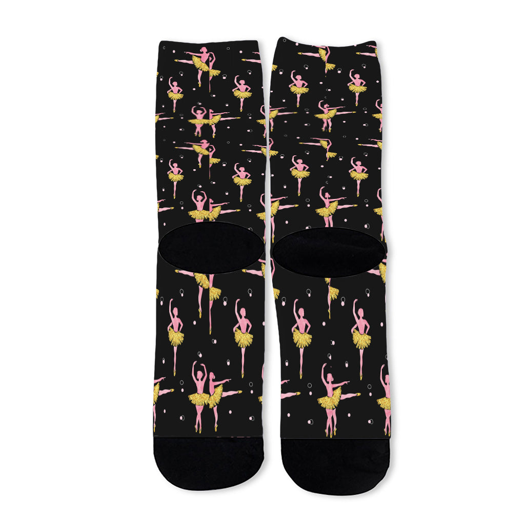 Dancing Ballet Pattern Print Long Socks