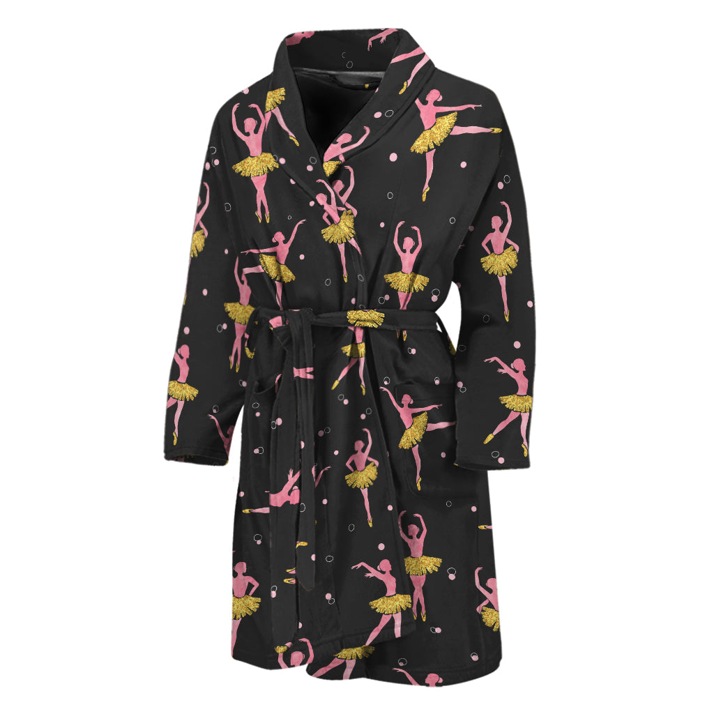 Dancing Ballet Pattern Print Men's Bathrobe