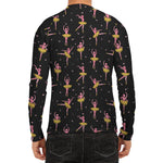 Dancing Ballet Pattern Print Men's Long Sleeve Rash Guard