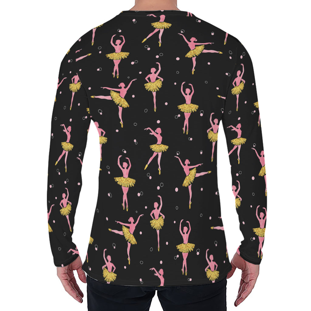 Dancing Ballet Pattern Print Men's Long Sleeve T-Shirt