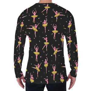 Dancing Ballet Pattern Print Men's Long Sleeve T-Shirt