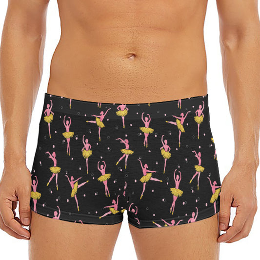 Dancing Ballet Pattern Print Men's Short Boxer Briefs