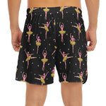 Dancing Ballet Pattern Print Men's Split Running Shorts