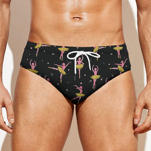 Dancing Ballet Pattern Print Men's Swim Briefs