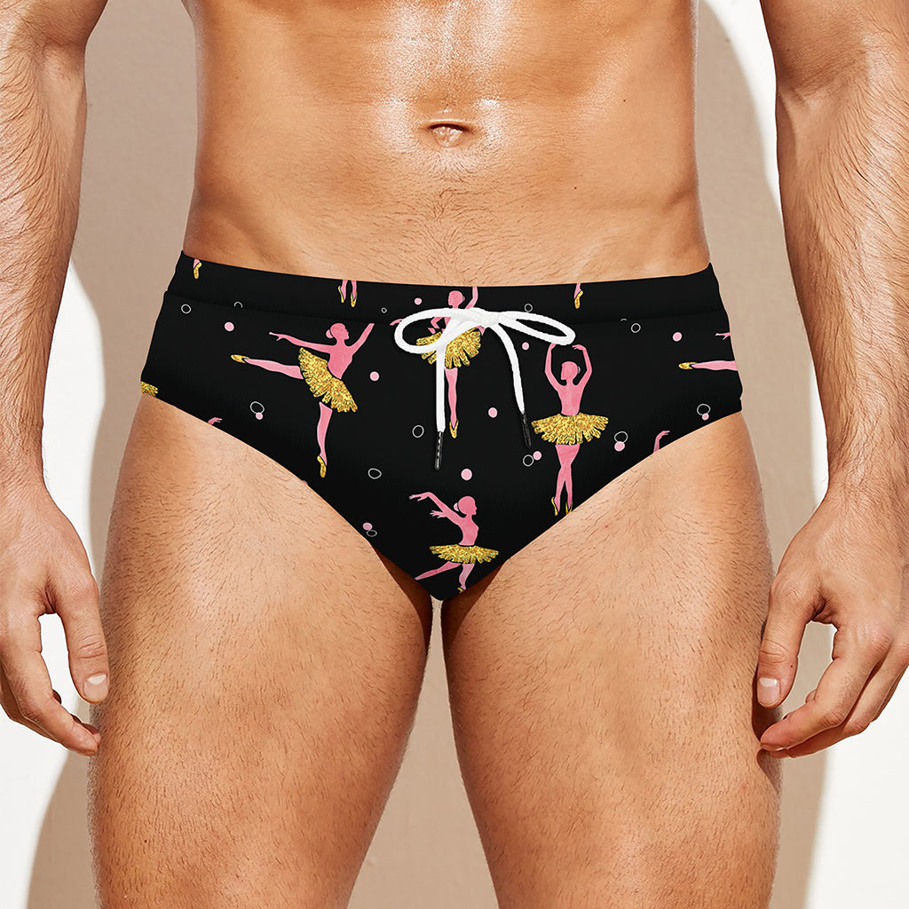 Dancing Ballet Pattern Print Men's Swim Briefs