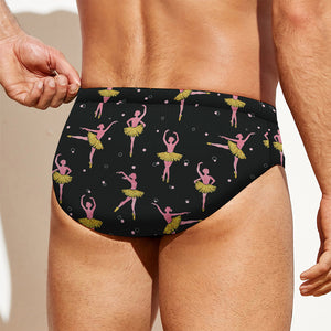 Dancing Ballet Pattern Print Men's Swim Briefs