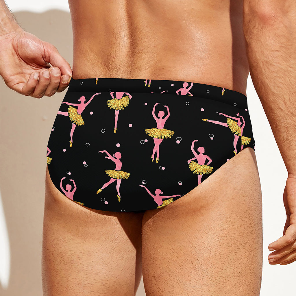 Dancing Ballet Pattern Print Men's Swim Briefs