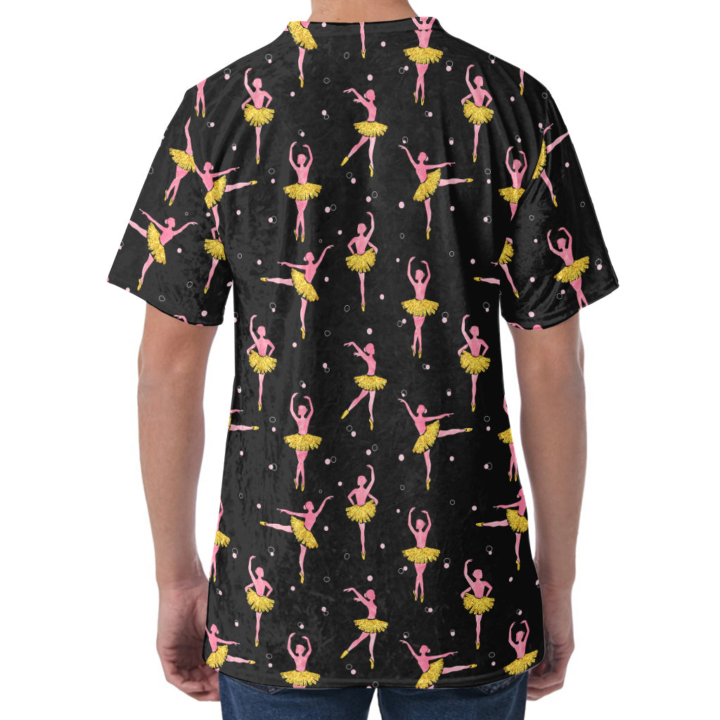 Dancing Ballet Pattern Print Men's Velvet T-Shirt