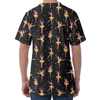 Dancing Ballet Pattern Print Men's Velvet T-Shirt