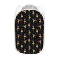 Dancing Ballet Pattern Print Mesh Laundry Hamper