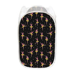 Dancing Ballet Pattern Print Mesh Laundry Hamper