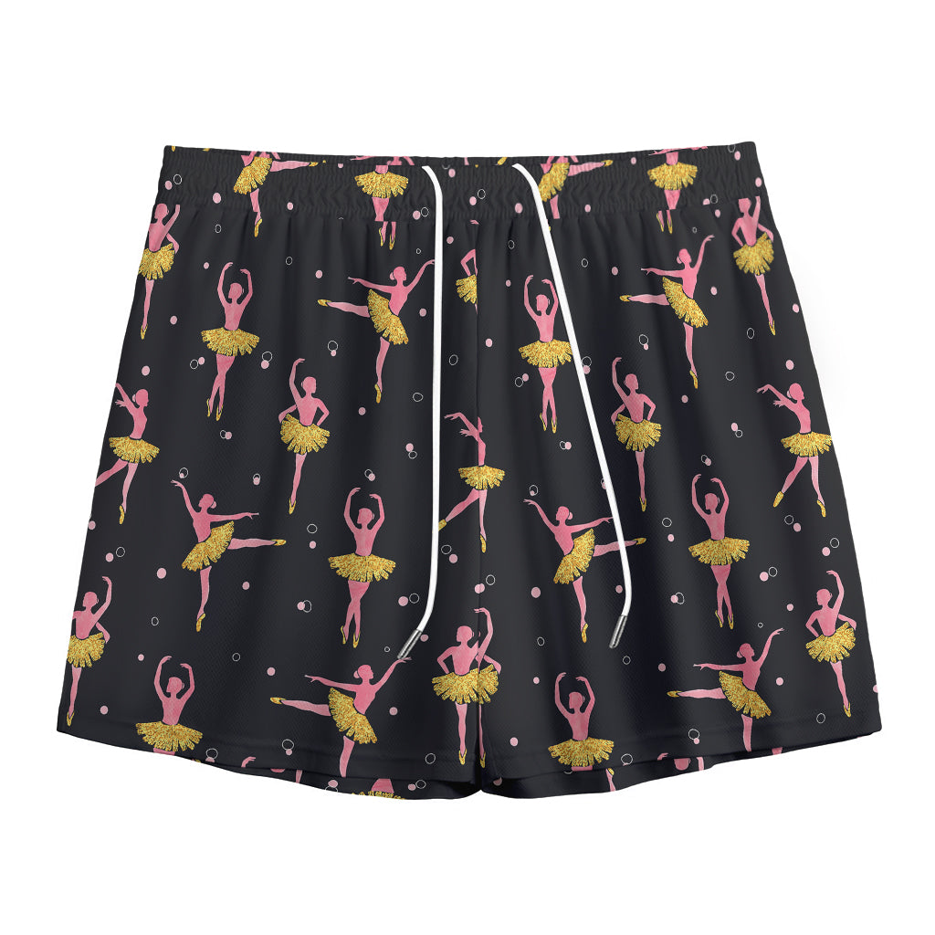 Dancing Ballet Pattern Print Mesh Shorts