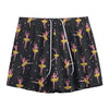 Dancing Ballet Pattern Print Mesh Shorts