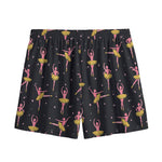 Dancing Ballet Pattern Print Mesh Shorts