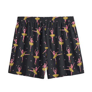 Dancing Ballet Pattern Print Mesh Shorts