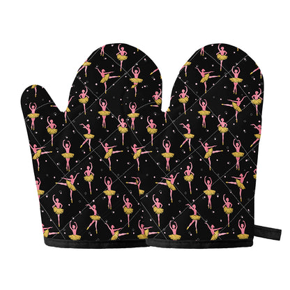 Dancing Ballet Pattern Print Oven Mitts